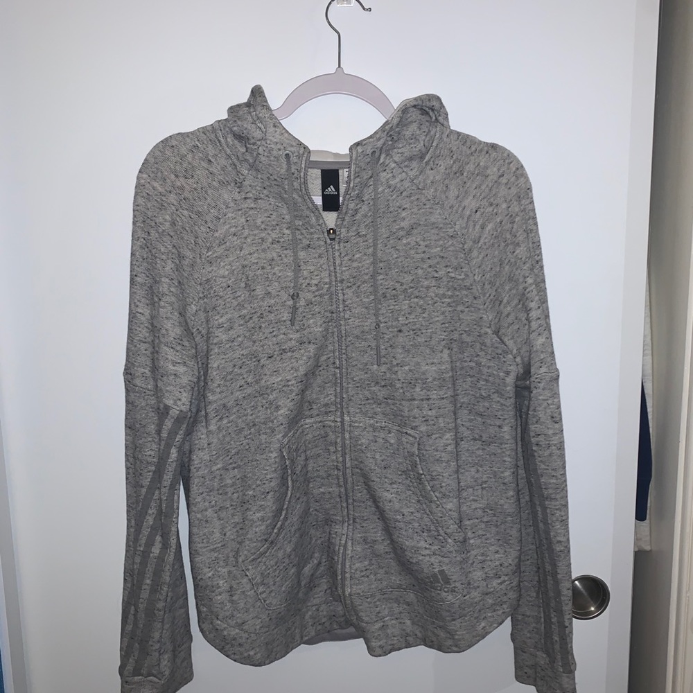 Grey Adidas Zip Up Hoodie (S)